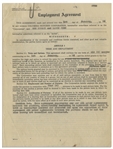 Moe Howard & Larry Fine Signed & Initialed Employment Contract With Columbia Pictures, Dated 1 January 1956 Just After Shemp's Death -- 20pp. Agreement Measures 8.5'' x 11'' -- Very Good